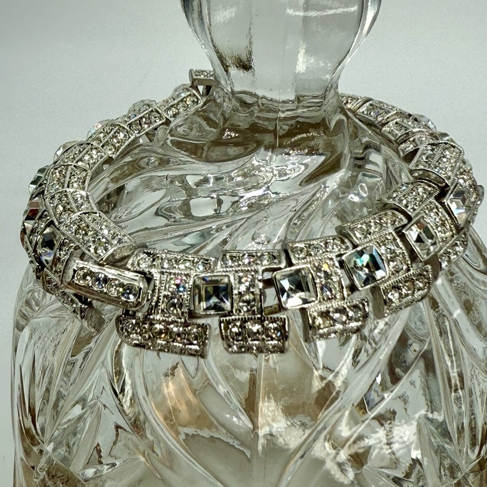 Vintage Joan Rivers Rhinestone Link Bracelet – Art Deco Style, 6.5” - Picture 12 of 17